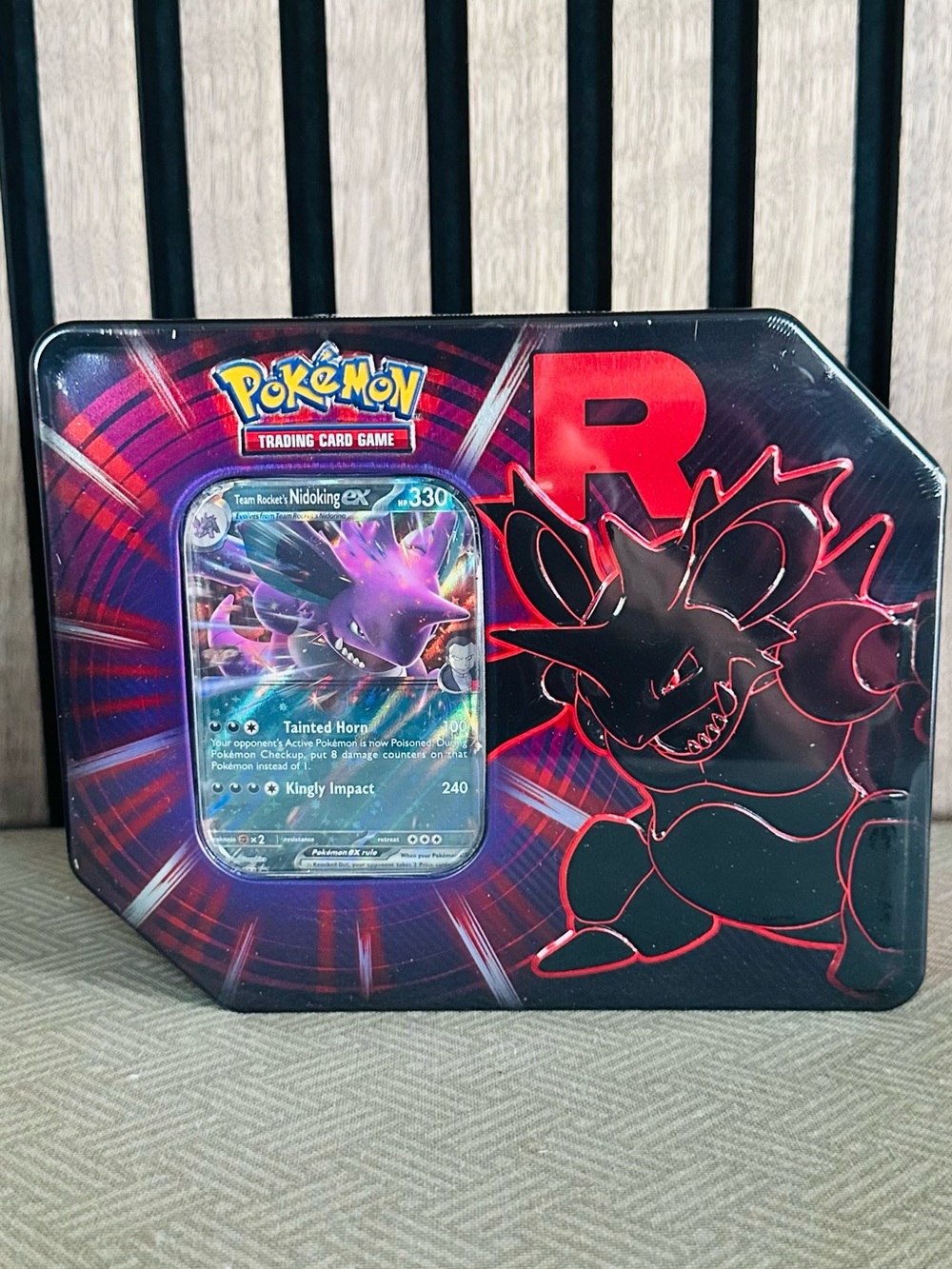 New! Pokémon TCG Team Rocket Tin [Team Rocket's Nidoking ex]